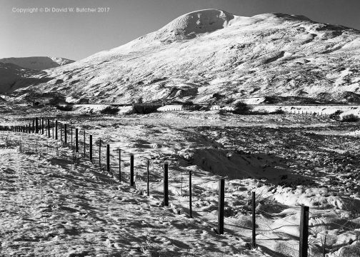 A'Mharconaich in Snow, Drumochter, Dalwhinnie, Scotland