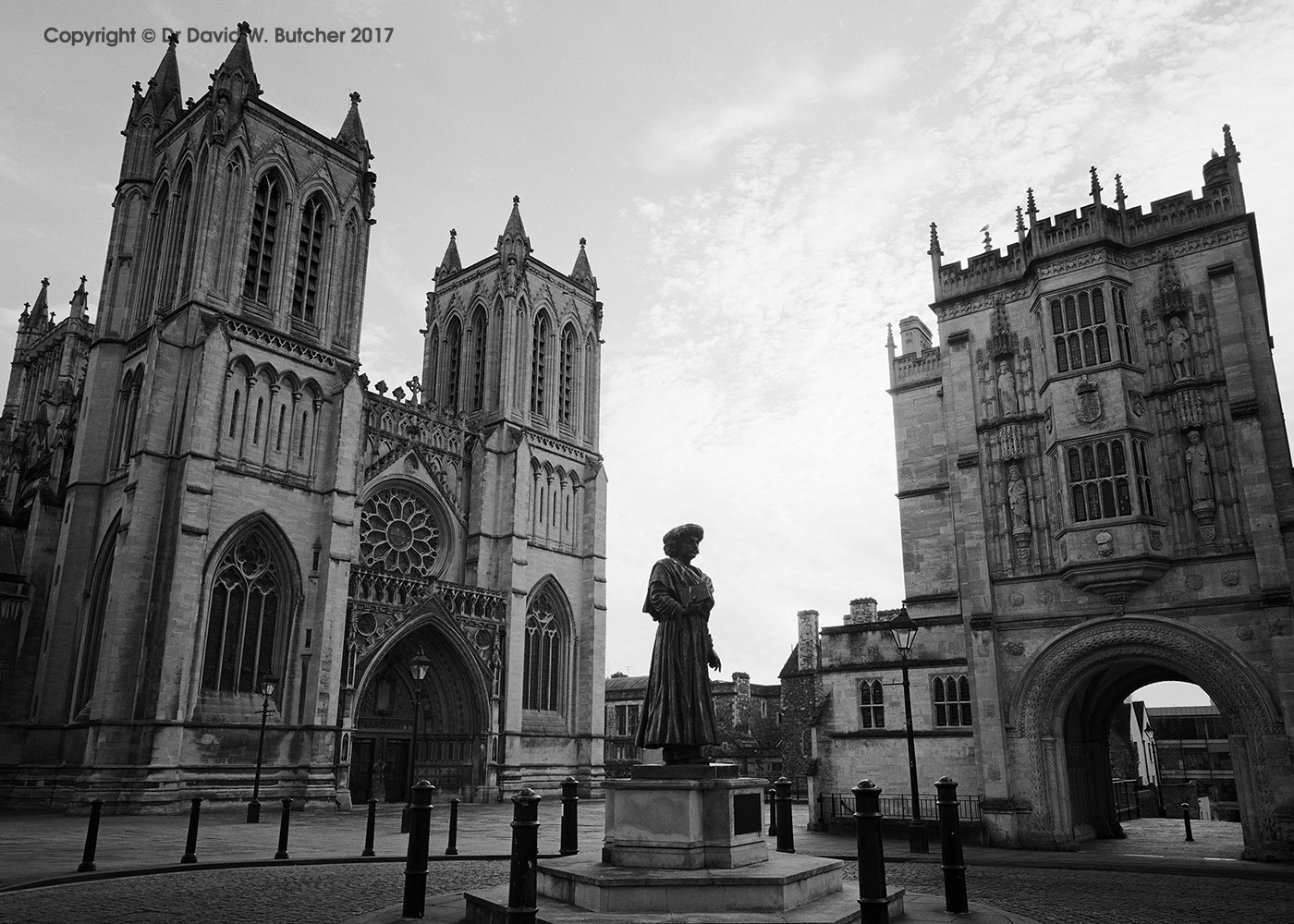Bristol Cathedral and Statue, England
