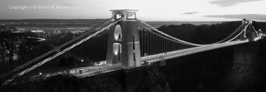 Bristol Clifton Suspension Bridge at Night, England