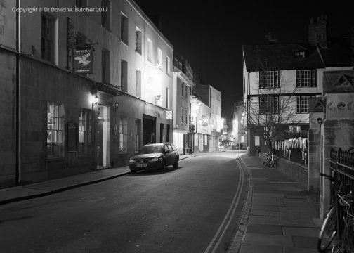 Cambridge Bene't Street at Night, England