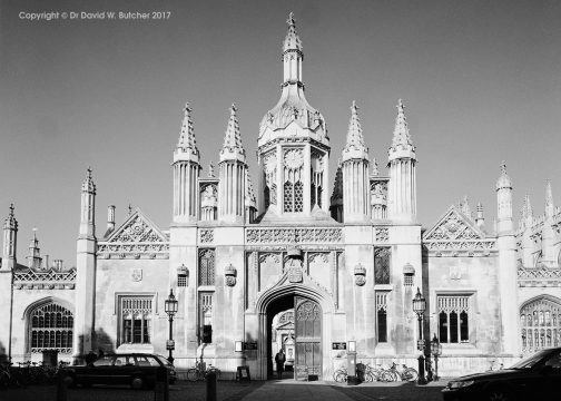 Cambridge Kings College, front entrance, England