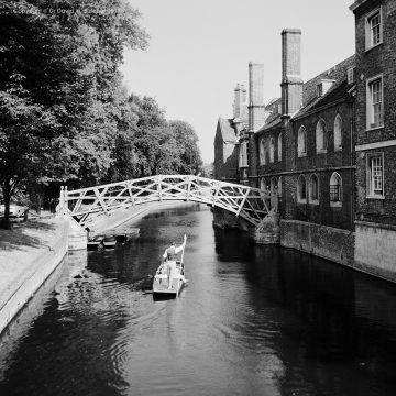 Cambridge Queens' College Mathematical Bridge and River Cam, England