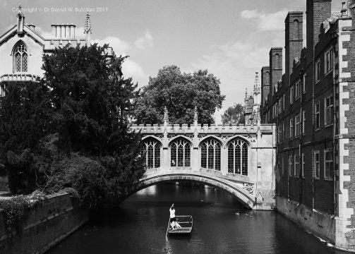 Cambridge Bridge of Sighs and Punt, England