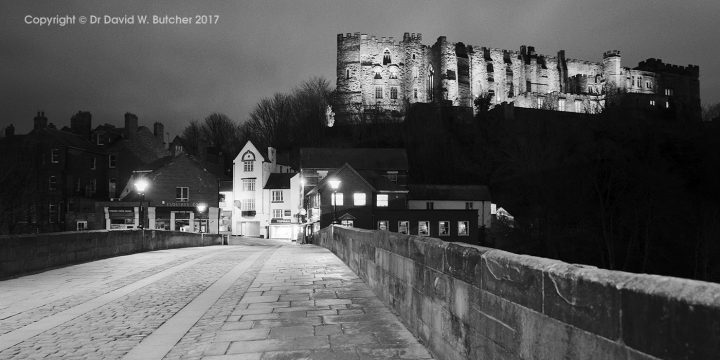 Durham Castle from Framwellgate Bridge, England