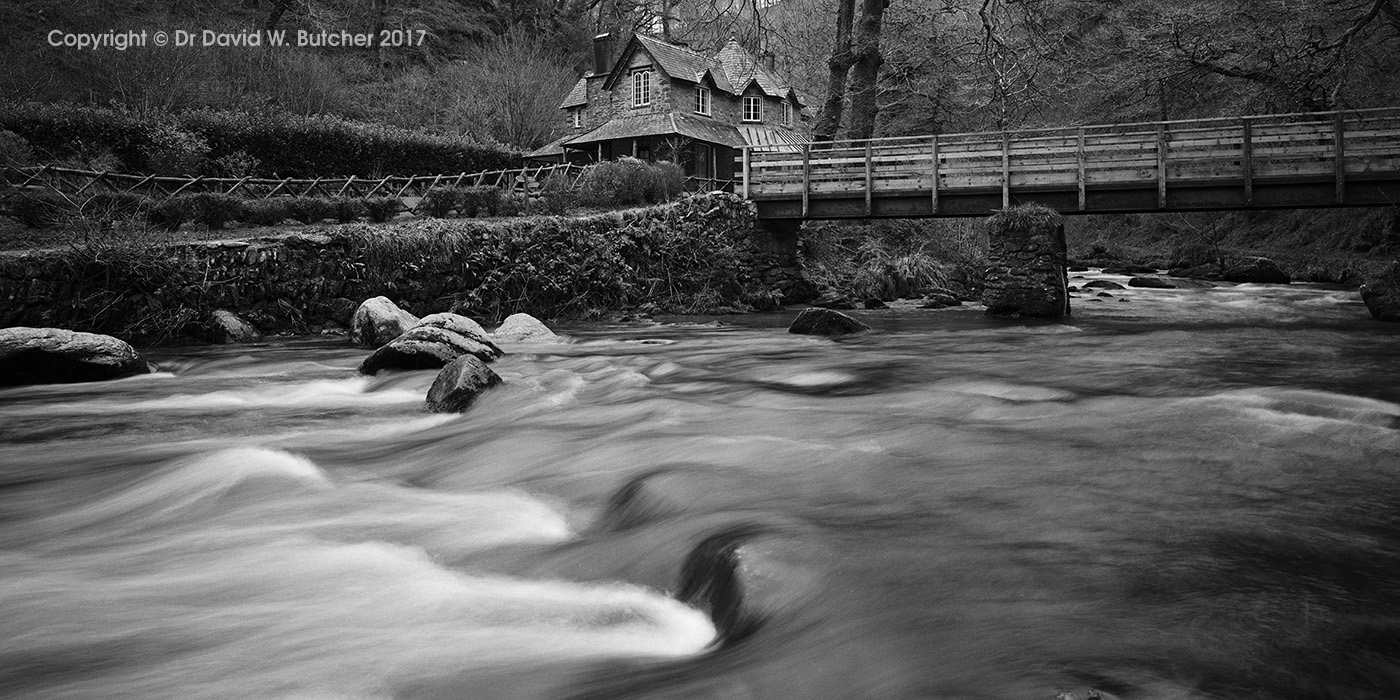 Watersmeet House and East Lyn River Bridge, near Lynmouth, Exmoor, England