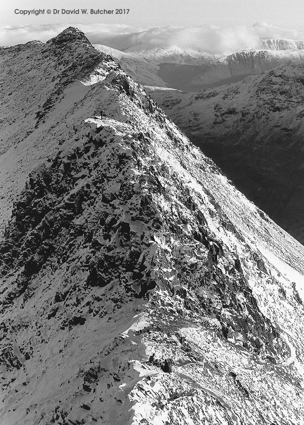 Helvellyn Striding Edge in Winter, Lake District