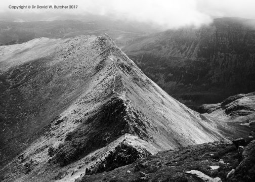 Helvellyn Striding Edge in Summer, Lake District