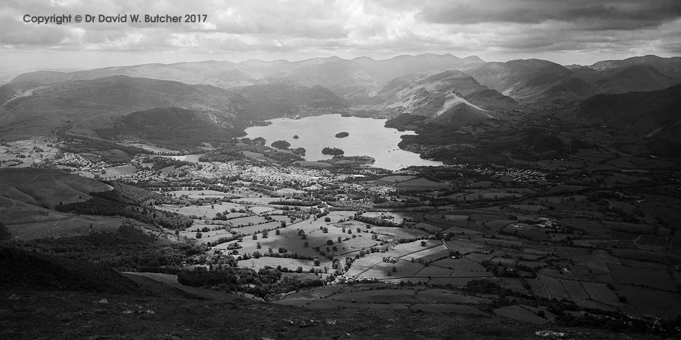 Keswick and Derwent Water from Skiddaw, Lake District