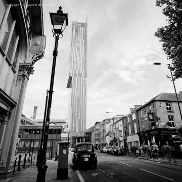 Manchester Beetham Tower and Lamp from Castlefield, England