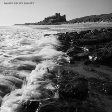 Bamburgh Castle and Waves, Northumberland