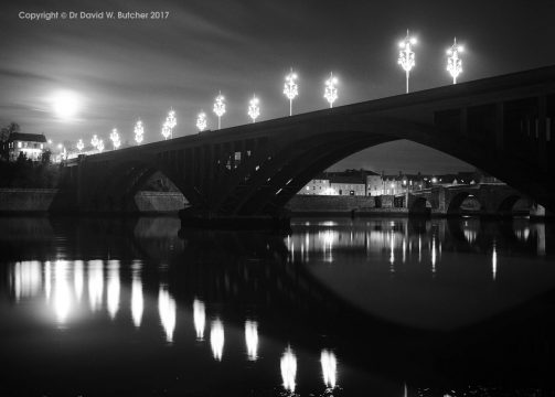 Berwick New Bridge and Moon reflections, Northumberland