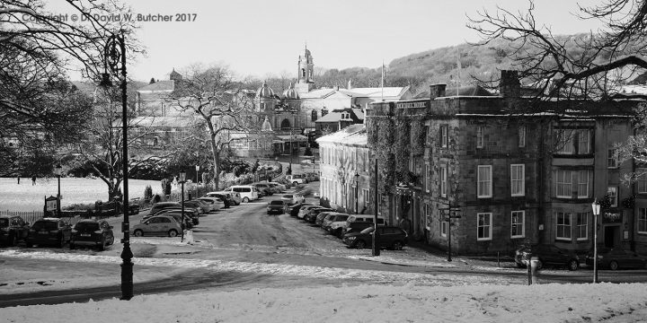 Buxton Old Hall Hotel and Opera House from Slopes, Peak District