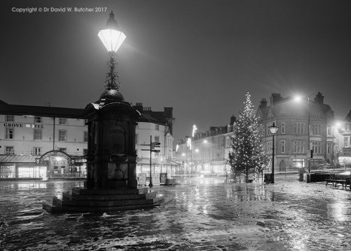 Buxton Turner Memorial and Town at Night, Peak District