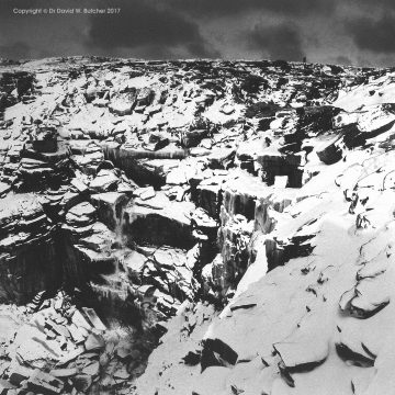 Kinder Downfall in Winter, Hayfield, Kinderscout, Peak District