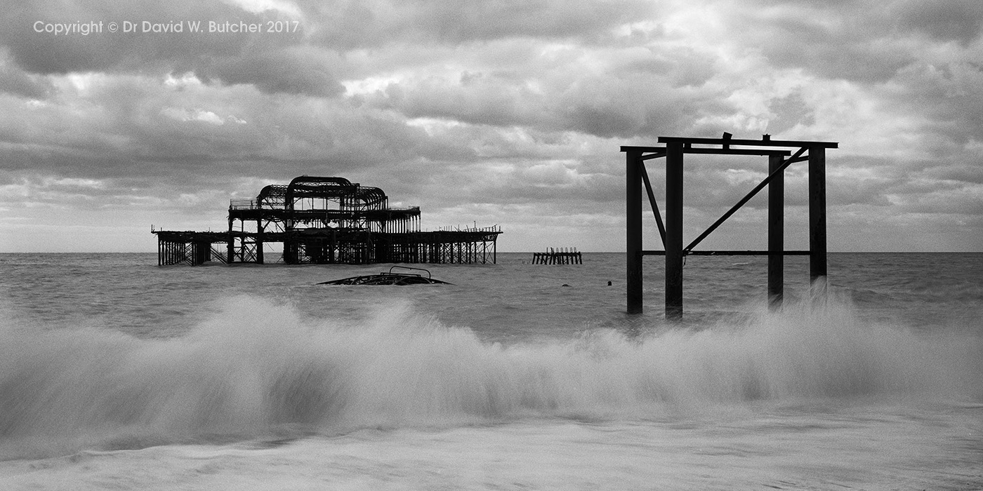 Brighton West Pier and Waves, Sussex, England