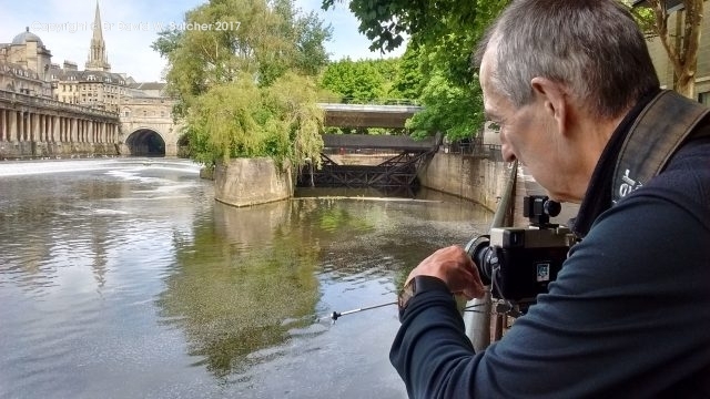 Dave Butcher setting up to take a photograph in Bath