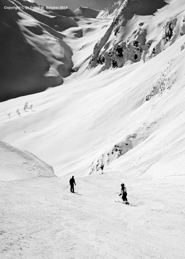 Ski run from Ischgl in the Austrian Tyrol to Samnaun in Switzerland by Dave Butcher