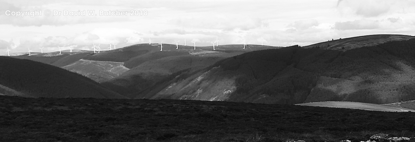 Wind farm view from Black Knowe near Peebles