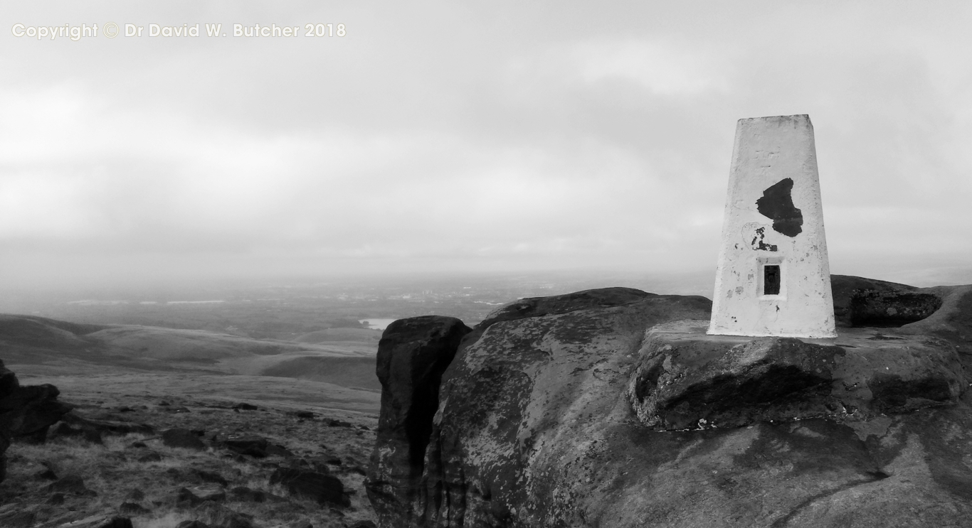 Blackstone Edge trig point on the Pennine Way