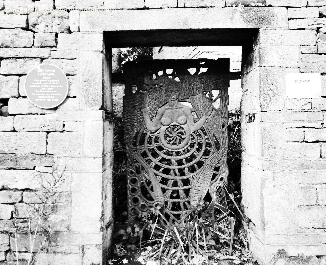 Marsden Hey Green Sculpture Gate and 1890 water powered generator