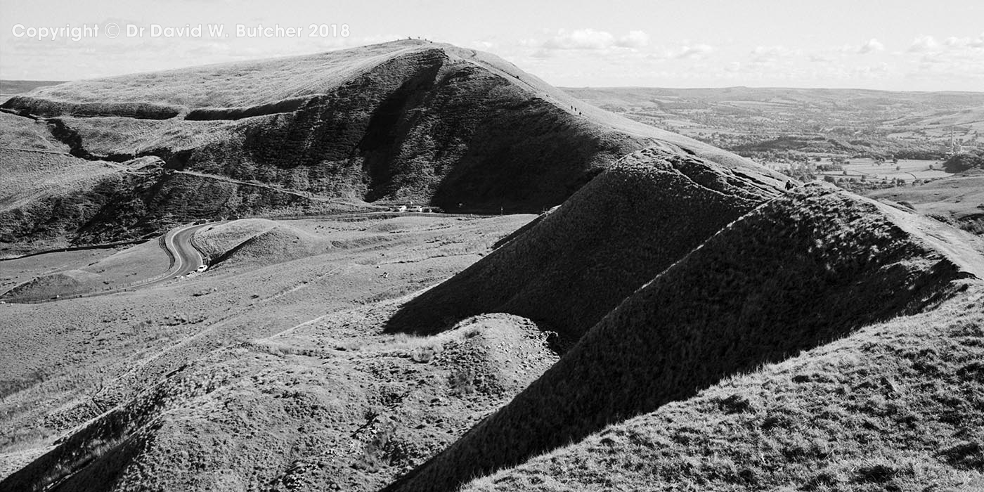 Mam Tor from Rushup Edge in Summer, Peak District