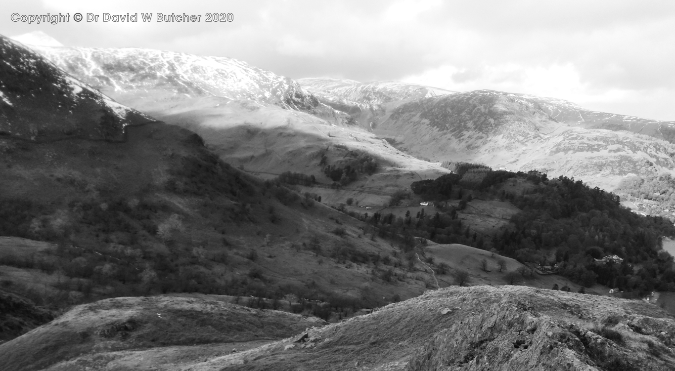 View towards Catstycam and Birkhouse Moor from Arnison Crag