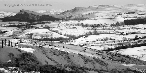 Roaches from Old Mermaid Inn in Winter, Leek, Peak District