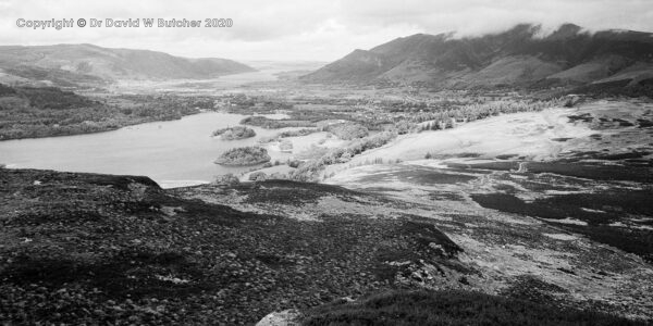 Keswick and Derwent Water from Falcon Crag, Lake District