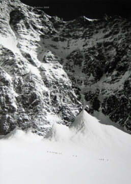 Skiing Below Allalinhorn South Face, Saas Fee, Switzerland