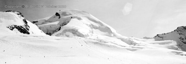 Saas Fee, Allalinhorn from Saas Fee Ski Area, Switzerland