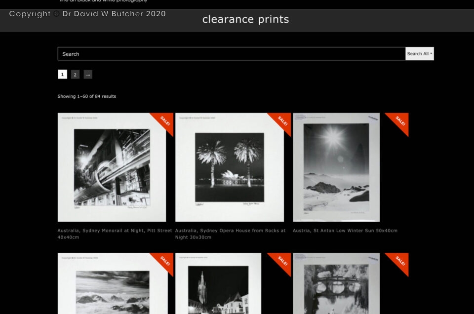 Clearance Prints Web Page