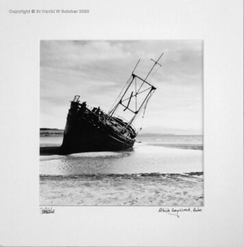 Isle of Bute wreck on Ettrick Bay beach at low tide