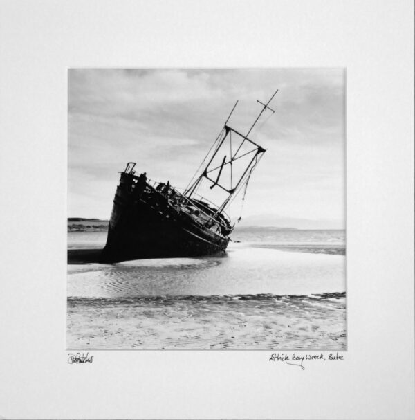 Isle of Bute wreck on Ettrick Bay beach at low tide