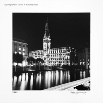 Germany Hamburg City Hall Reflections at Night by Dave Butcher