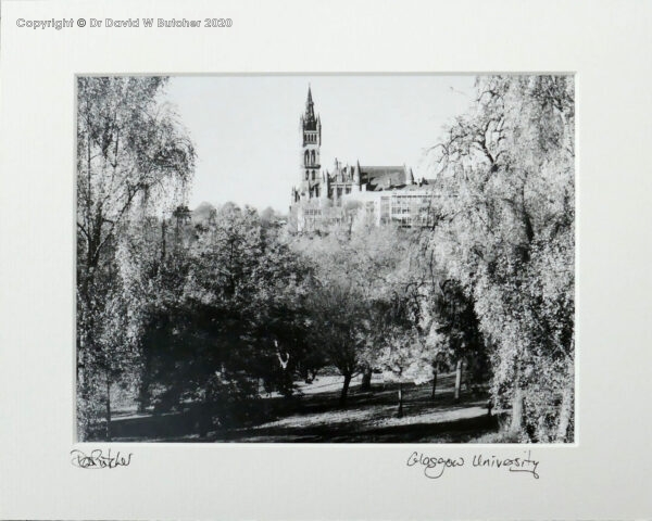 Scotland Glasgow University from Kelvingrove Park