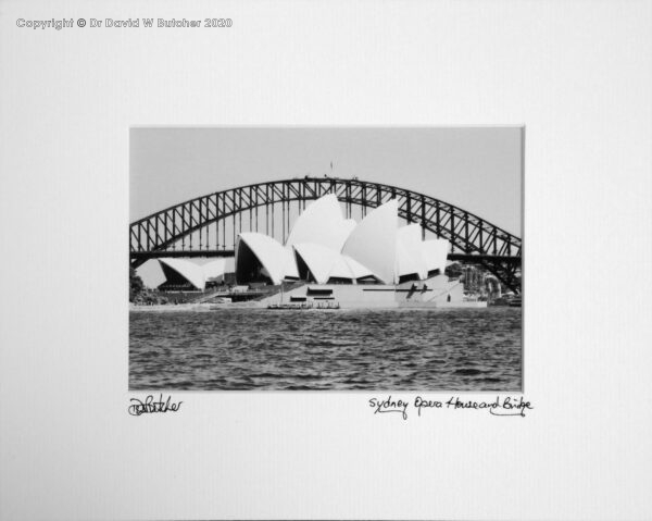 Australia, Sydney Opera House and Harbour Bridge from Mrs Macquarie Point