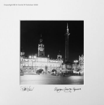 Scotland, Glasgow George Square at Night