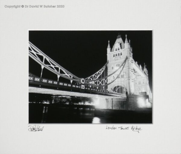 England, London Tower Bridge at Night from Shad Thames