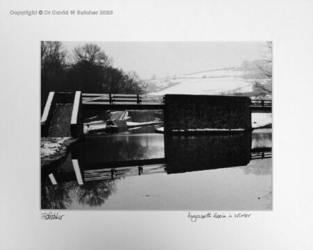 Bugsworth Basin in Winter, Peak Forest Canal between Whaley Bridge and New Mills, Peak District.