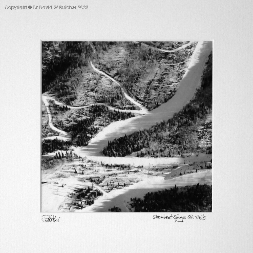 USA, Colorado Steamboat Springs Ski Area Aerial View 30x30cm Dave Butcher