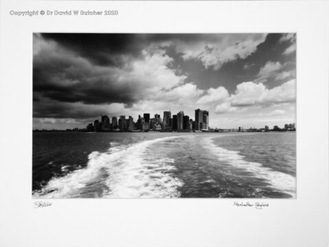 New York Manhattan Skyline from Staten Island Ferry, USA