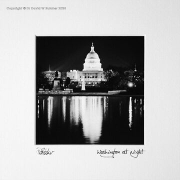 Washington Capitol Building and reflection at Night, Washington DC, USA