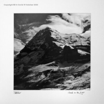 Clouds on the Eiger from Kleine Scheidegg between Wengen and Grindelwald near Interlaken in Bernese Oberland, Switzerland