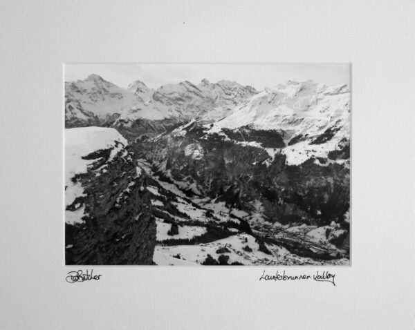 Lauterbrunnen Valley from Mannlichen between Wengen and Grindelwald near Interlaken in Bernese Oberland, Switzerland.