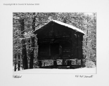 Old chalet hut Zermatt Switzerland