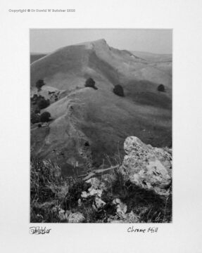 Chrome Hill from Parkhouse Hill summit above Dowel Dale between Earl Sterndale and Longnor, south of Buxton, Peak District