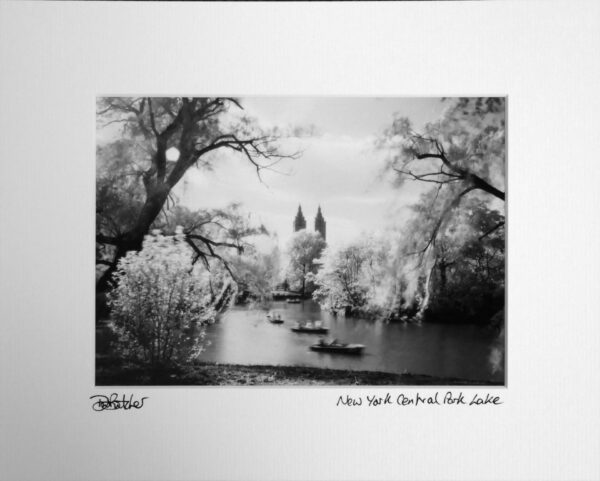 View over The Lake in Central Park to Manhattan, New York USA