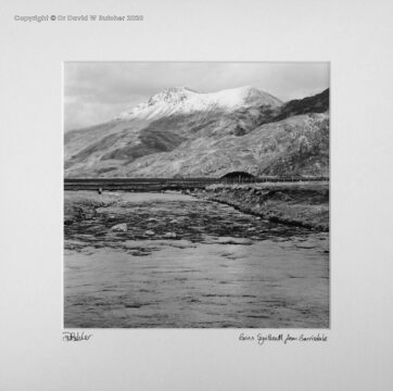 Beinn Sgritheall, a Munro, from Barrisdale across Loch Hourn near Kinloch Hourn in Knoydart, Scotland.
