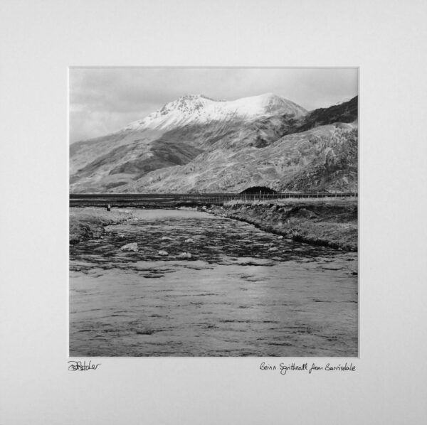 Beinn Sgritheall, a Munro, from Barrisdale across Loch Hourn near Kinloch Hourn in Knoydart, Scotland.