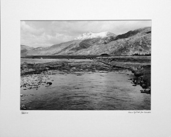 Beinn Sgritheall, a Munro, from Barrisdale across Loch Hourn near Kinloch Hourn in Knoydart, Scotland.